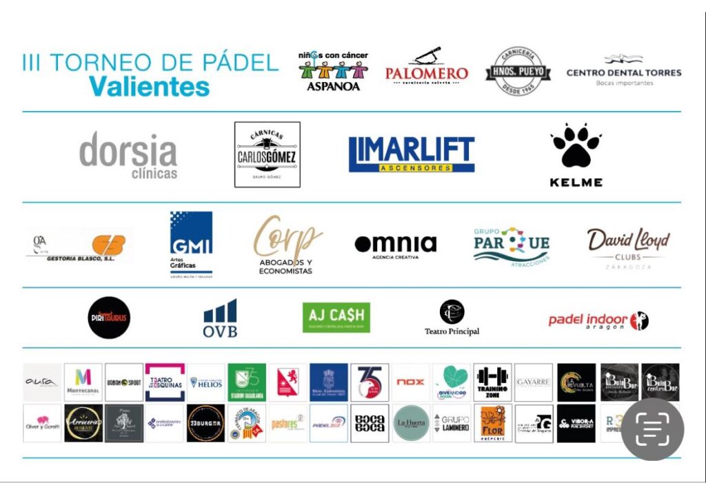 Patrocinadores tercera edici&oacute;n Torneo Valientes